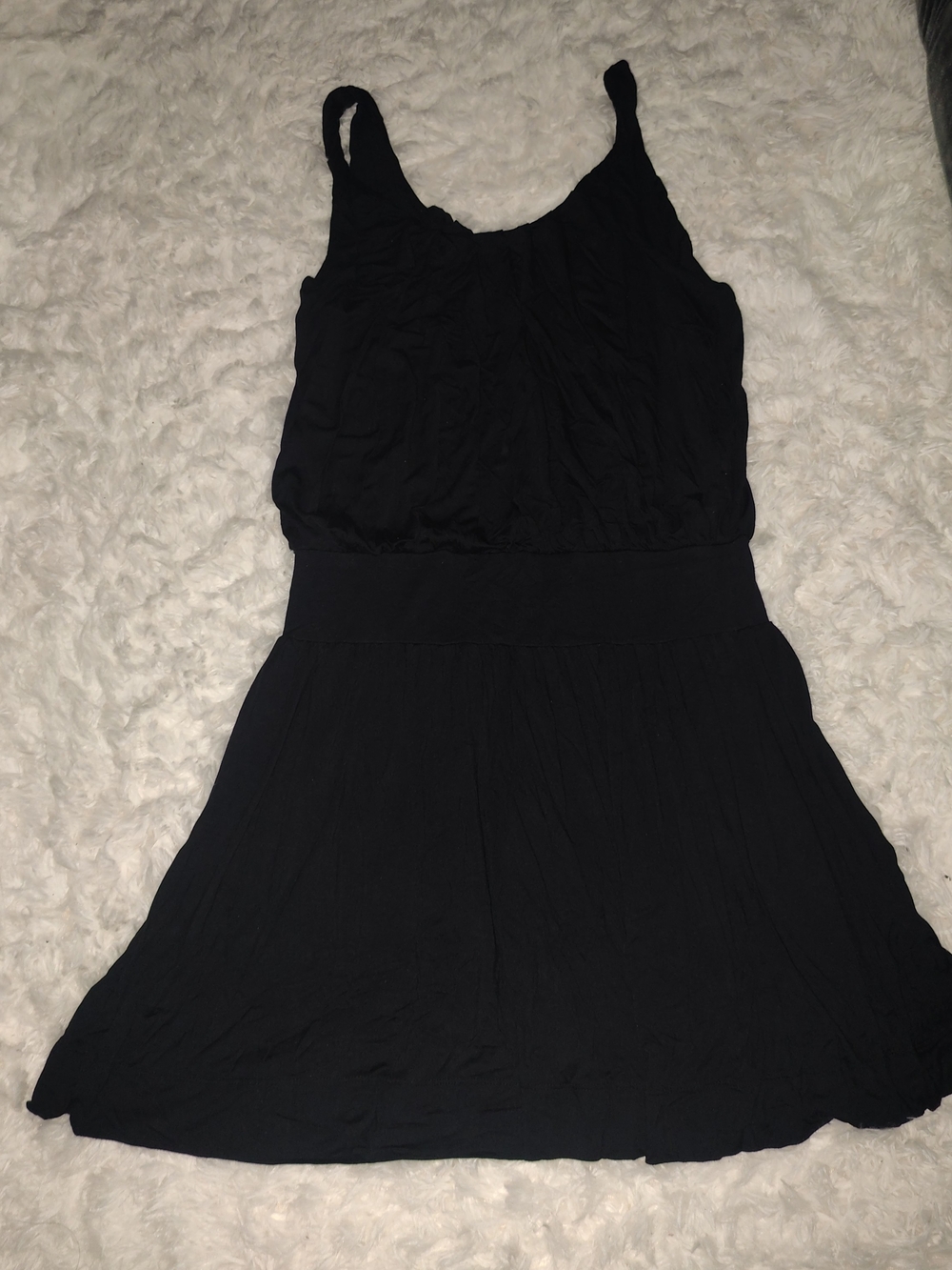 Deletta Black Sleeveless A-Line Dress